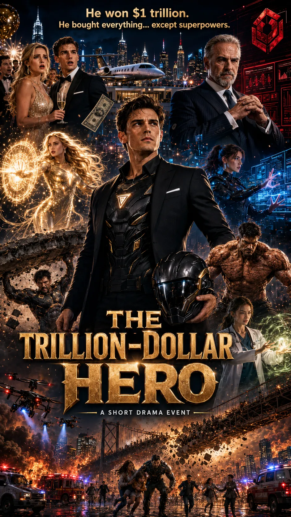 Trillion-dollar hero short drama poster